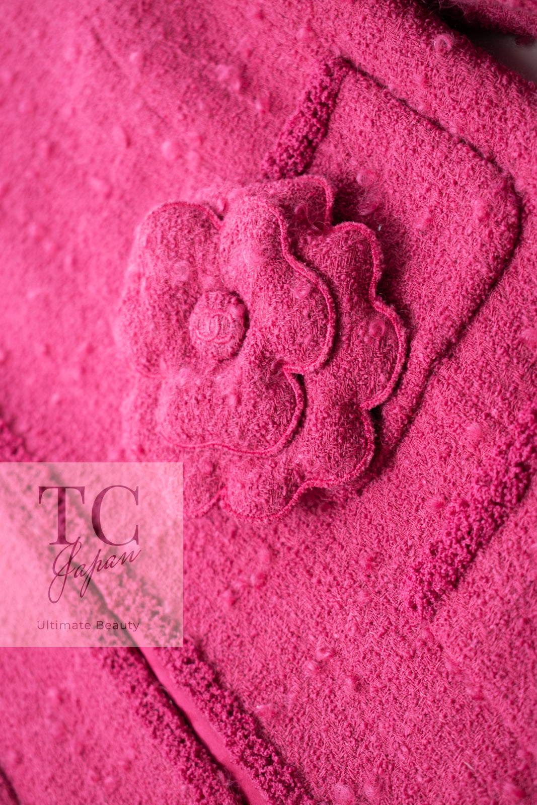 CHANEL 09A Coral Pink Boucle Wool Tweed Jacket 34 シャネル コーラル ピンク ブークレ ウール ツイード ジャケット 即発