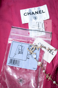 CHANEL 09A Coral Pink Boucle Wool Tweed Jacket 34 シャネル コーラル ピンク ブークレ ウール ツイード ジャケット 即発