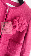 CHANEL 09A Coral Pink Boucle Wool Tweed Jacket 34 シャネル コーラル ピンク ブークレ ウール ツイード ジャケット 即発