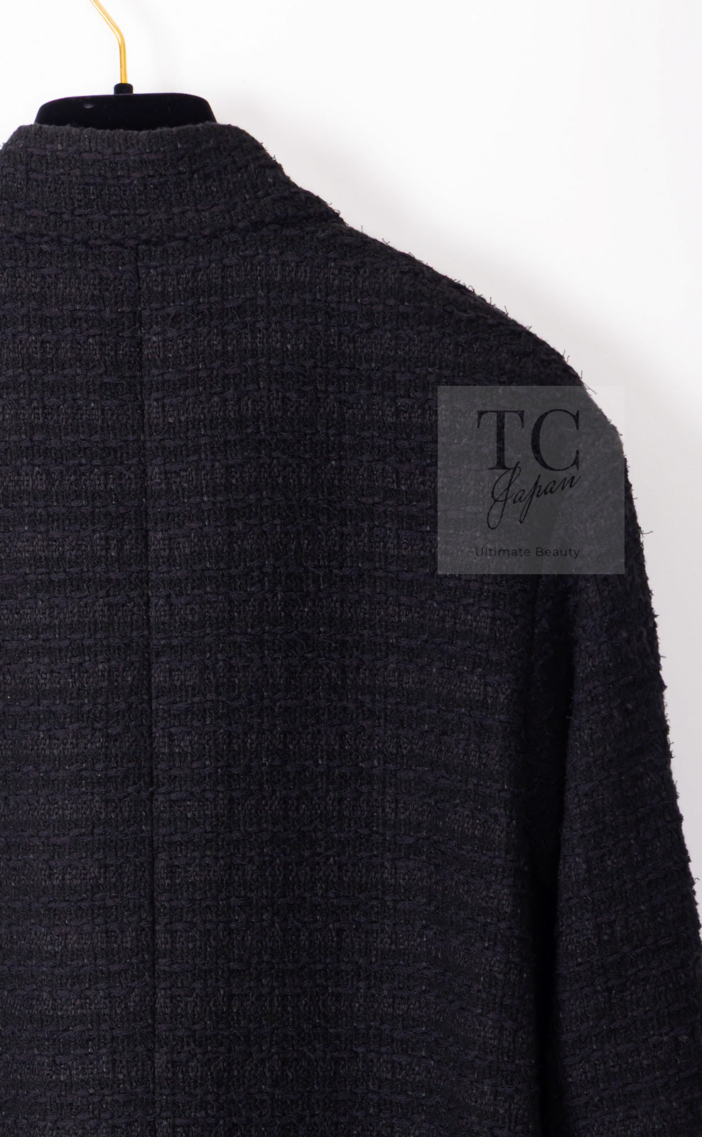 CHANEL 21C Black Bow CC Buttons Tweed Jacket Skirt Suit 38 シャネル ブラック リボン ココボタン ツイード ジャケット スカート スーツ 即発