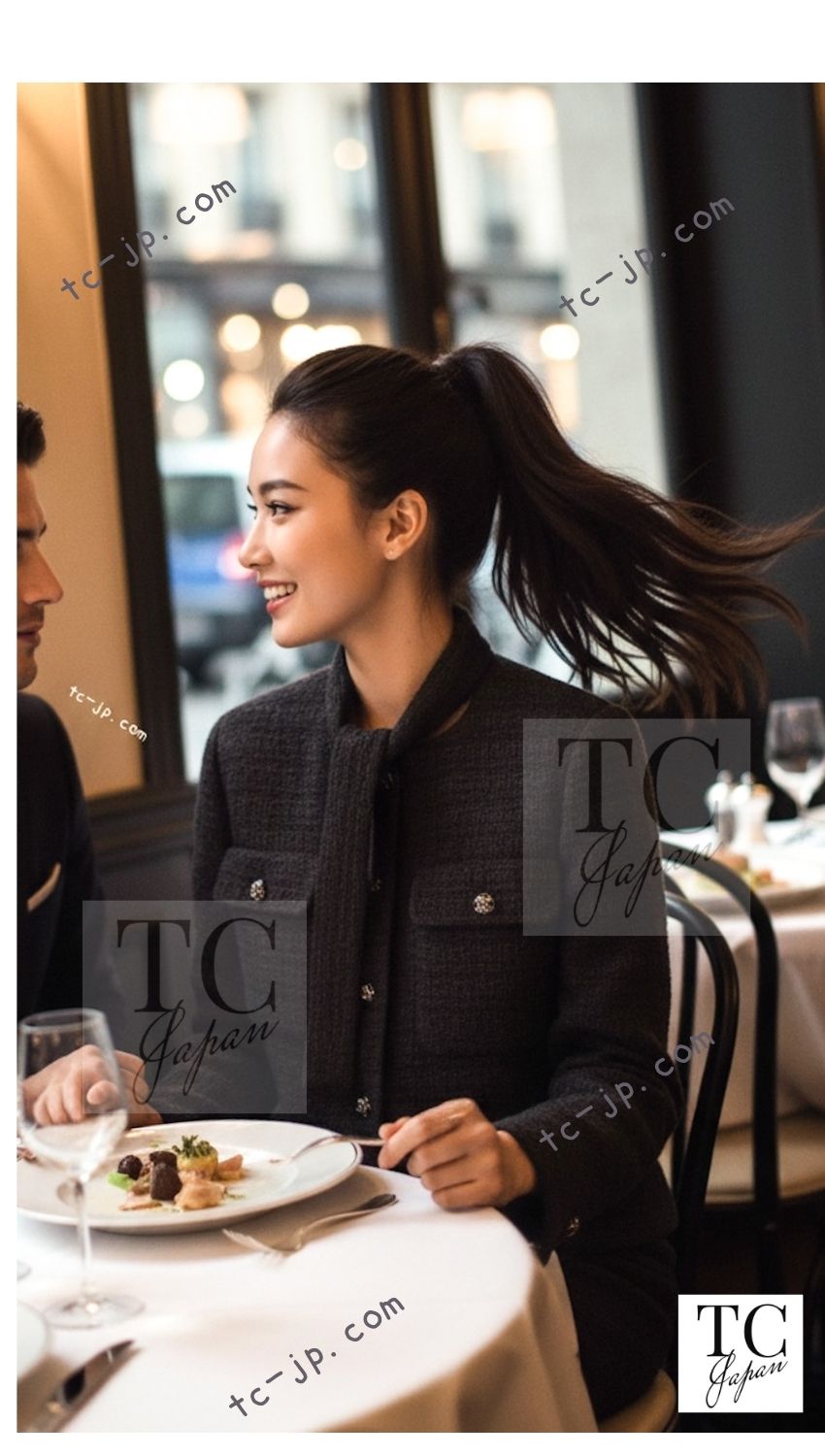 CHANEL 21C Black Bow CC Buttons Tweed Jacket Skirt Suit 38 シャネル ブラック リボン ココボタン ツイード ジャケット スカート スーツ 即発