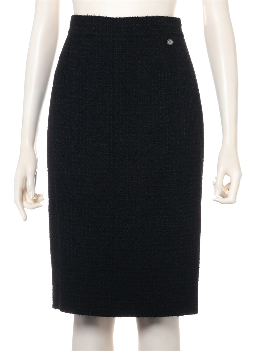 CHANEL 11C Little Black Jacket Tweed Wool CC Button Skirt Suit 34 36 シャネル リトル ブラック ジャケット ツイード ウール ココボタン スカート スーツ 即発