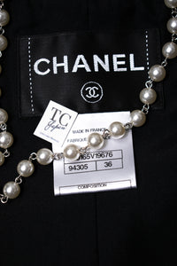 CHANEL 11C Little Black Jacket Tweed Wool CC Button Skirt Suit 34 36 シャネル リトル ブラック ジャケット ツイード ウール ココボタン スカート スーツ 即発