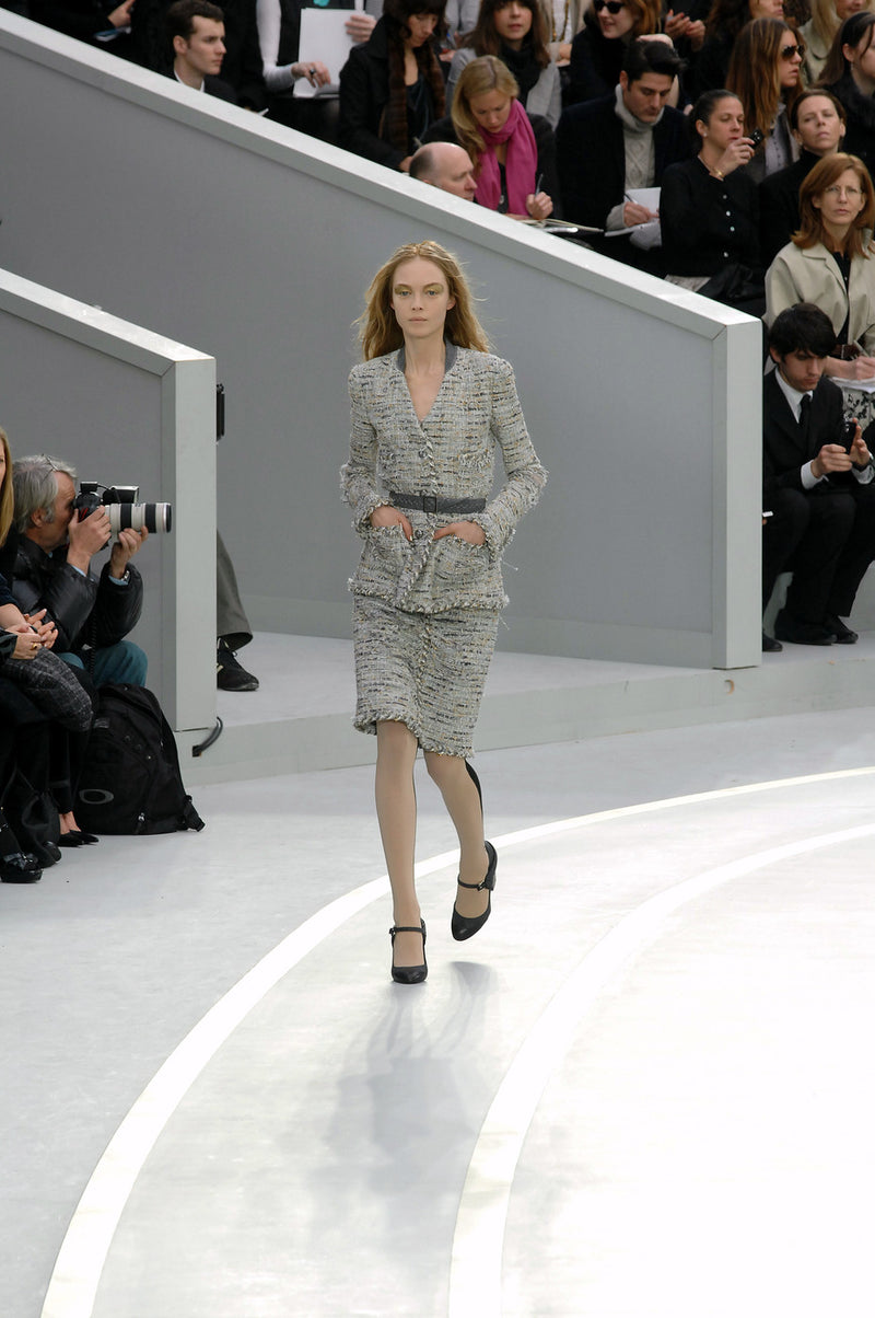CHANEL 08A Sarah Jessica Parker Grey Multi Tweed Jacket 40 シャネル サラ ジェシカ着用 グレー マルチ ツイード ジャケット 即発