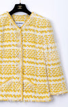 CHANEL 18S Yellow Ivory Cotton Wool Tweed Jacket Skirt Suit 38 シャネル イエロー アイボリー コットン ウール ツイード ジャケット スカート スーツ 即発