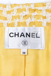 CHANEL 18S Yellow Ivory Cotton Wool Tweed Jacket Skirt Suit 38 シャネル イエロー アイボリー コットン ウール ツイード ジャケット スカート スーツ 即発
