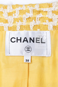 CHANEL 18S Yellow Ivory Cotton Wool Tweed Jacket Skirt Suit 38 シャネル イエロー アイボリー コットン ウール ツイード ジャケット スカート スーツ 即発