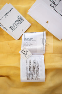 CHANEL 18S Yellow Ivory Cotton Wool Tweed Jacket Skirt Suit 38 シャネル イエロー アイボリー コットン ウール ツイード ジャケット スカート スーツ 即発