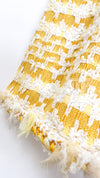 CHANEL 18S Yellow Ivory Cotton Wool Tweed Jacket Skirt Suit 38 シャネル イエロー アイボリー コットン ウール ツイード ジャケット スカート スーツ 即発