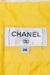 CHANEL 18S Yellow Ivory Cotton Wool Tweed Jacket Skirt Suit 38 シャネル イエロー アイボリー コットン ウール ツイード ジャケット スカート スーツ 即発