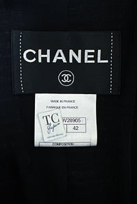 CHANEL 11C Black Border Multi Color Tweed Jacket Dress Setup 42 44 シャネル ブラック マルチカラー ストライプ ボーダー ツイード ジャケット ワンピース セットアップ 即発 - TC JAPAN