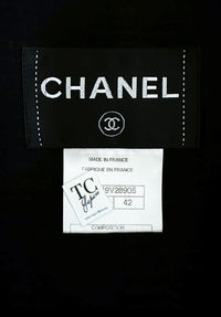 CHANEL 11C Black Border Multi Color Tweed Jacket Dress Setup 42 44 シャネル ブラック マルチカラー ストライプ ボーダー ツイード ジャケット ワンピース セットアップ 即発 - TC JAPAN