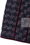 CHANEL 09PF Navy Velvet Satin Tweed Jacket Skirt Suit 40 42 シャネル ネイビー ベルベット サテン ジャケット スカート スーツ 即発