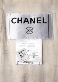 CHANEL 05A Ivory Gray Wool Tweed Jacket 40 シャネル アイボリー グレー ウール ツイード ジャケット モナコ王妃 即発