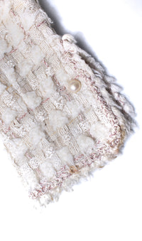 CHANEL 05A Ivory Gray Wool Tweed Jacket 40 シャネル アイボリー グレー ウール ツイード ジャケット モナコ王妃 即発