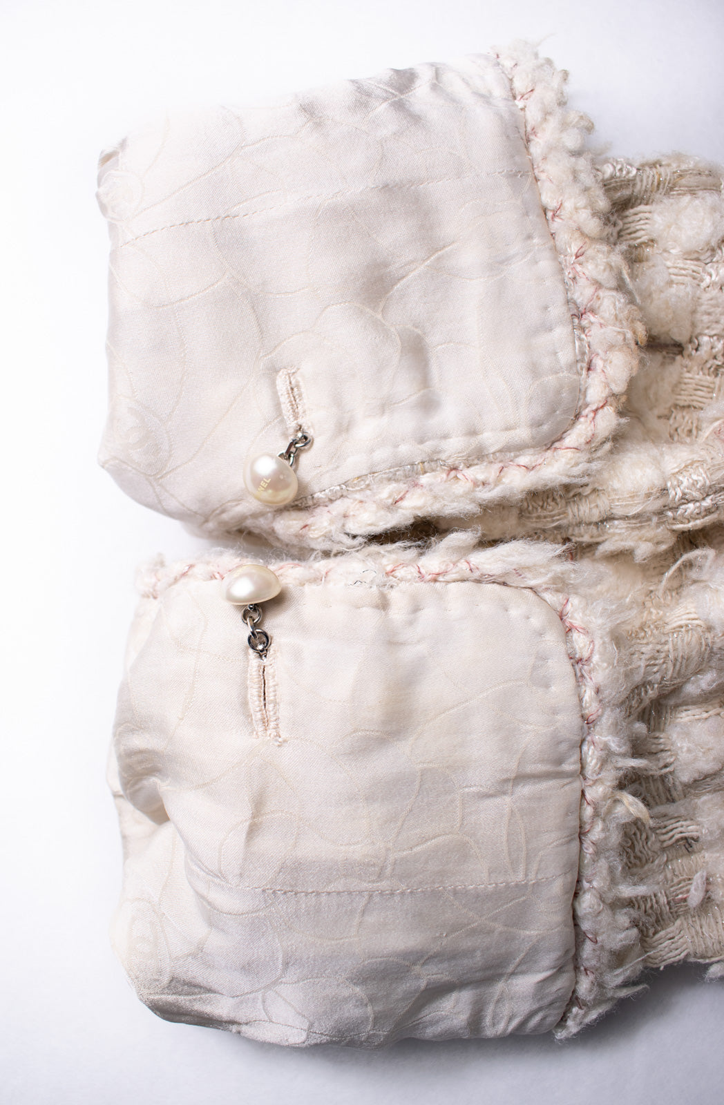 CHANEL 05A Ivory Gray Wool Tweed Jacket 40 シャネル アイボリー グレー ウール ツイード ジャケット モナコ王妃 即発