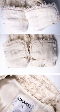 CHANEL 05A Ivory Gray Wool Tweed Jacket 40 シャネル アイボリー グレー ウール ツイード ジャケット モナコ王妃 即発