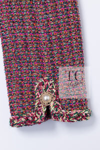 CHANEL 19PS Pink Metallic Tweed Jacket & Pants Set Up Pearl Logo Buttons 34 36 シャネル ピンク メタリック ツイード ジャケット パンツ セットアップ パール ロゴボタン 即発