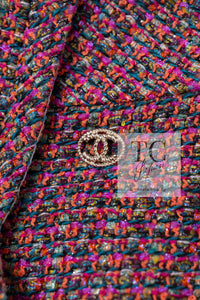CHANEL 19PS Pink Metallic Tweed Jacket & Pants Set Up Pearl Logo Buttons 34 36 シャネル ピンク メタリック ツイード ジャケット パンツ セットアップ パール ロゴボタン 即発