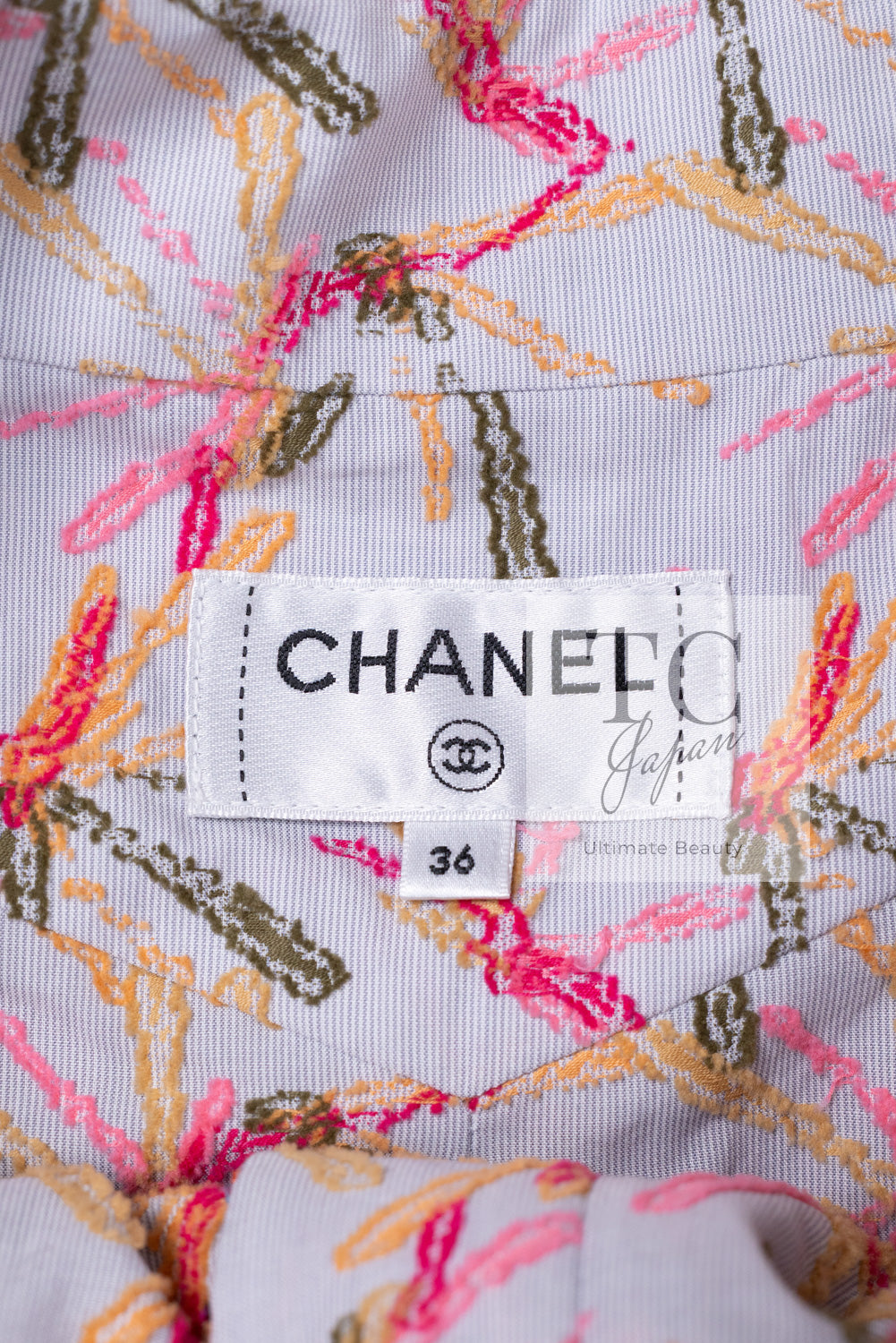 シャネル セットアップ CHANELピンク メタリック ツイード ジャケット