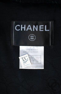 CHANEL 06PF Black Ivory Trim Boucle Wool Tweed Jacket Skirt Suit 38 シャネル ブラック アイボリー トリミング ブークレ ウール ツイード ジャケット スカート スーツ 即発