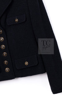 CHANEL 95A Vintage Black CC Buttons Wool Tweed Jacket Skirt Suit 38 シャネル ヴィンテージ ブラック ココボタン ウール ツイード ジャケット スカート スーツ 即発