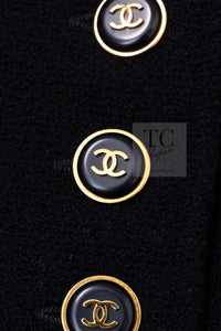 CHANEL 95A Vintage Black CC Buttons Wool Tweed Jacket Skirt Suit 38 シャネル ヴィンテージ ブラック ココボタン ウール ツイード ジャケット スカート スーツ 即発