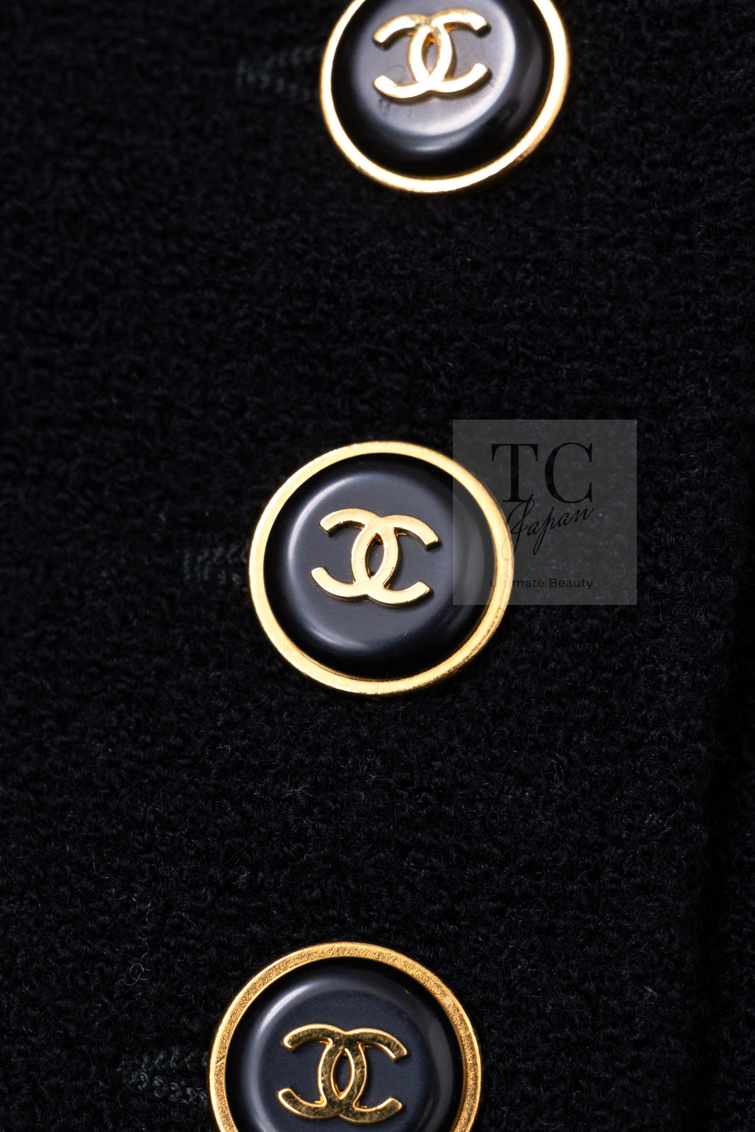 CHANEL 95A Vintage Black CC Buttons Wool Tweed Jacket Skirt Suit 38 シャネル ヴィンテージ ブラック ココボタン ウール ツイード ジャケット スカート スーツ 即発