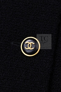 CHANEL 95A Vintage Black CC Buttons Wool Tweed Jacket Skirt Suit 38 シャネル ヴィンテージ ブラック ココボタン ウール ツイード ジャケット スカート スーツ 即発