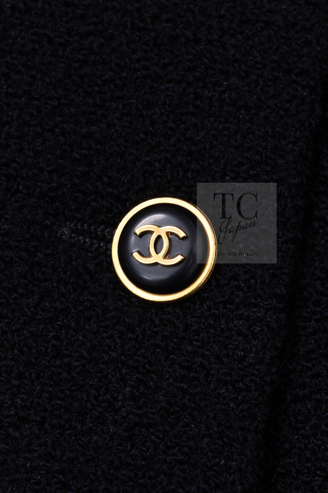 CHANEL 95A Vintage Black CC Buttons Wool Tweed Jacket Skirt Suit 38 シャネル ヴィンテージ ブラック ココボタン ウール ツイード ジャケット スカート スーツ 即発