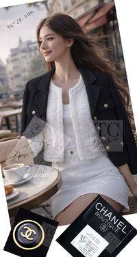 CHANEL 95A Vintage Black CC Buttons Wool Tweed Jacket Skirt Suit 38 シャネル ヴィンテージ ブラック ココボタン ウール ツイード ジャケット スカート スーツ 即発