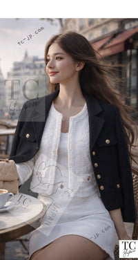 CHANEL 95A Vintage Black CC Buttons Wool Tweed Jacket Skirt Suit 38 シャネル ヴィンテージ ブラック ココボタン ウール ツイード ジャケット スカート スーツ 即発