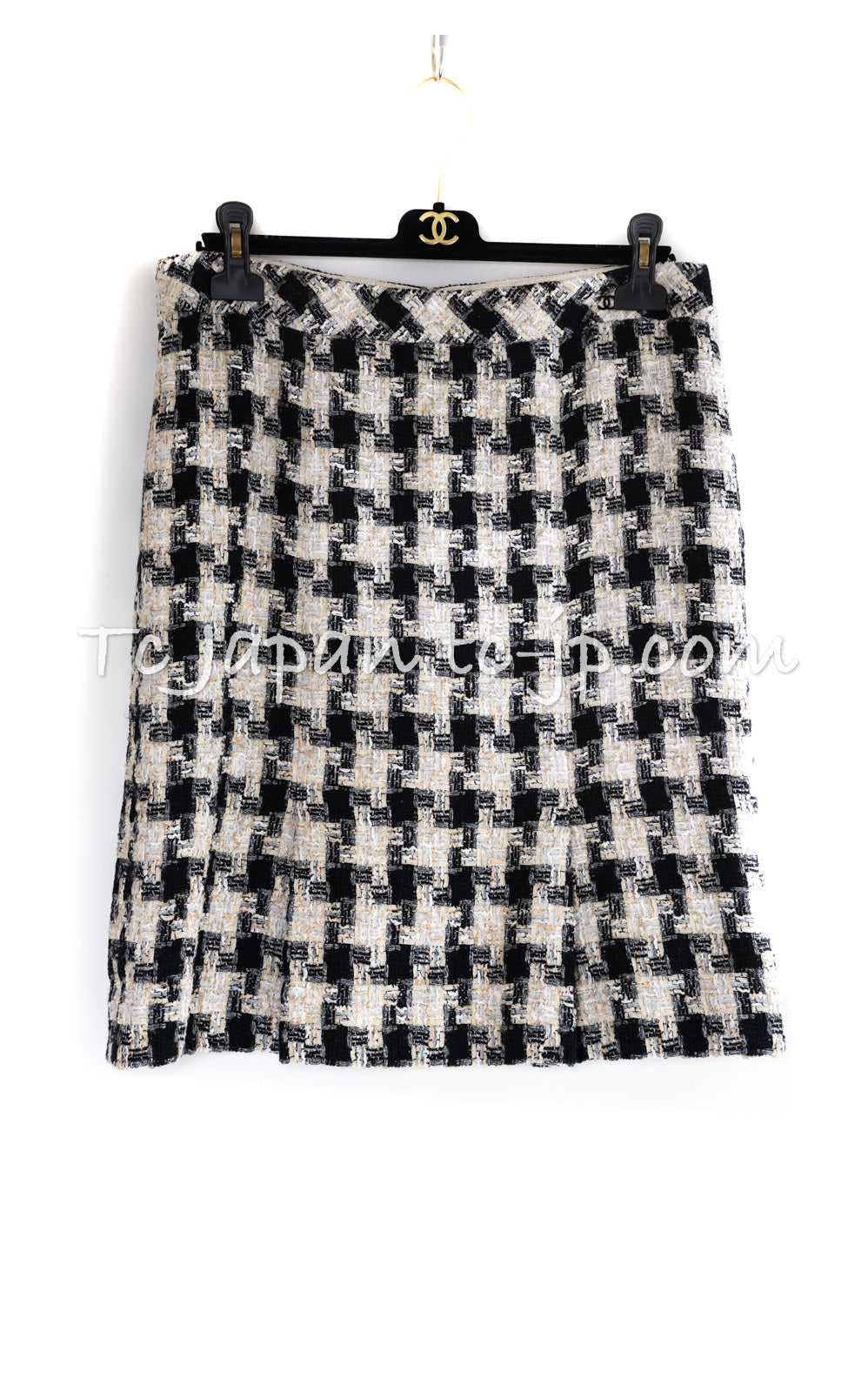 CHANEL 04PF Ivory Beige Bow Ribbon Jacket Skirt Suit 38 42 シャネル アイボリー ベージュ リボン ツイード ジャケット スカート スーツ 即発