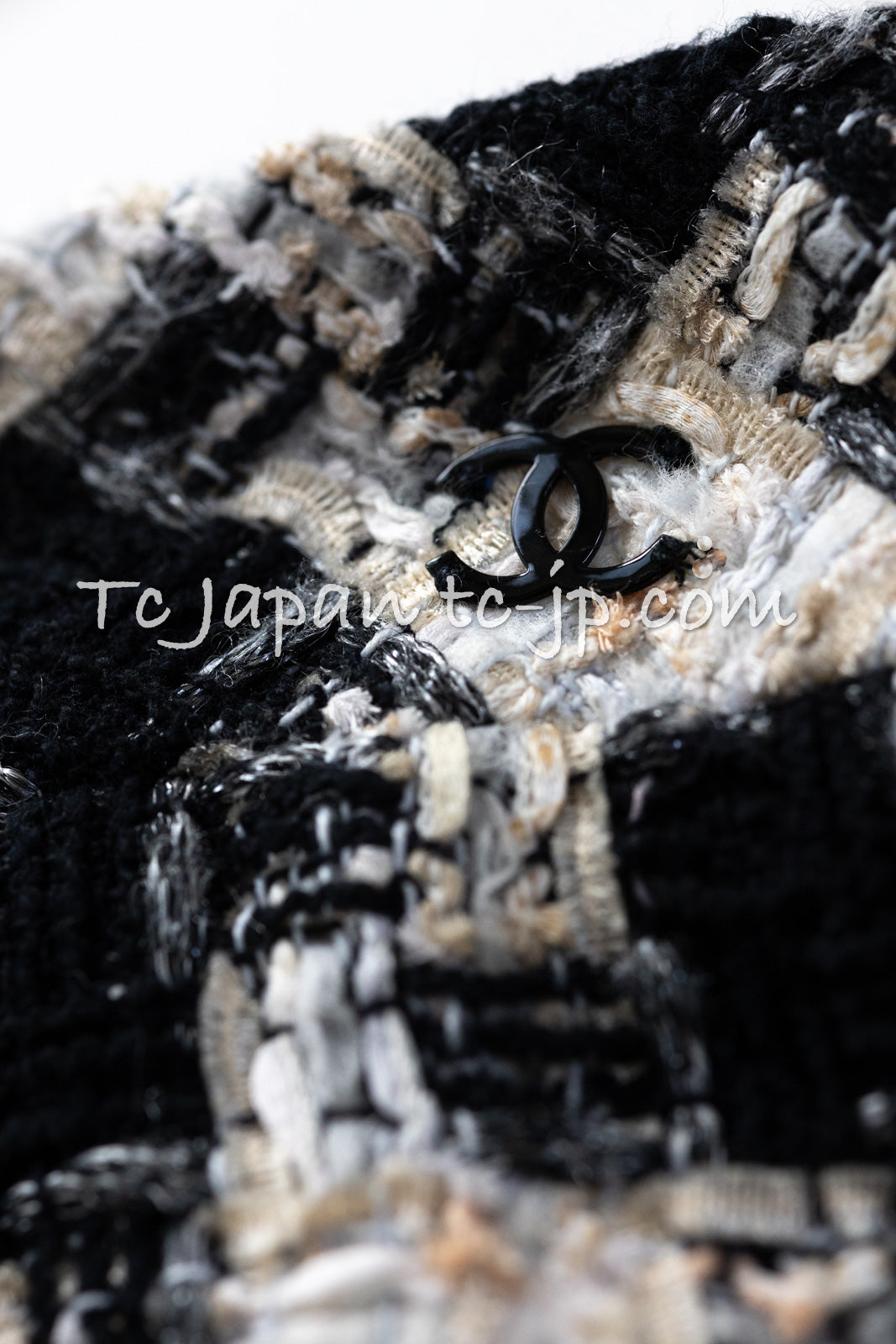 CHANEL 04PF Ivory Beige Bow Ribbon Jacket Skirt Suit 38 42 シャネル アイボリー ベージュ リボン ツイード ジャケット スカート スーツ 即発 - TC JAPAN