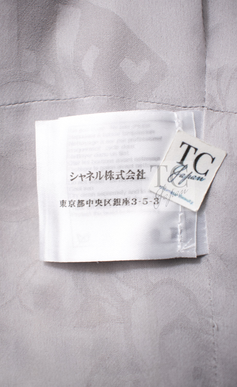 シャネル ジャケット スーツ CHANEL 14S グレー クリーム ダブル ツイード スカート 34 36