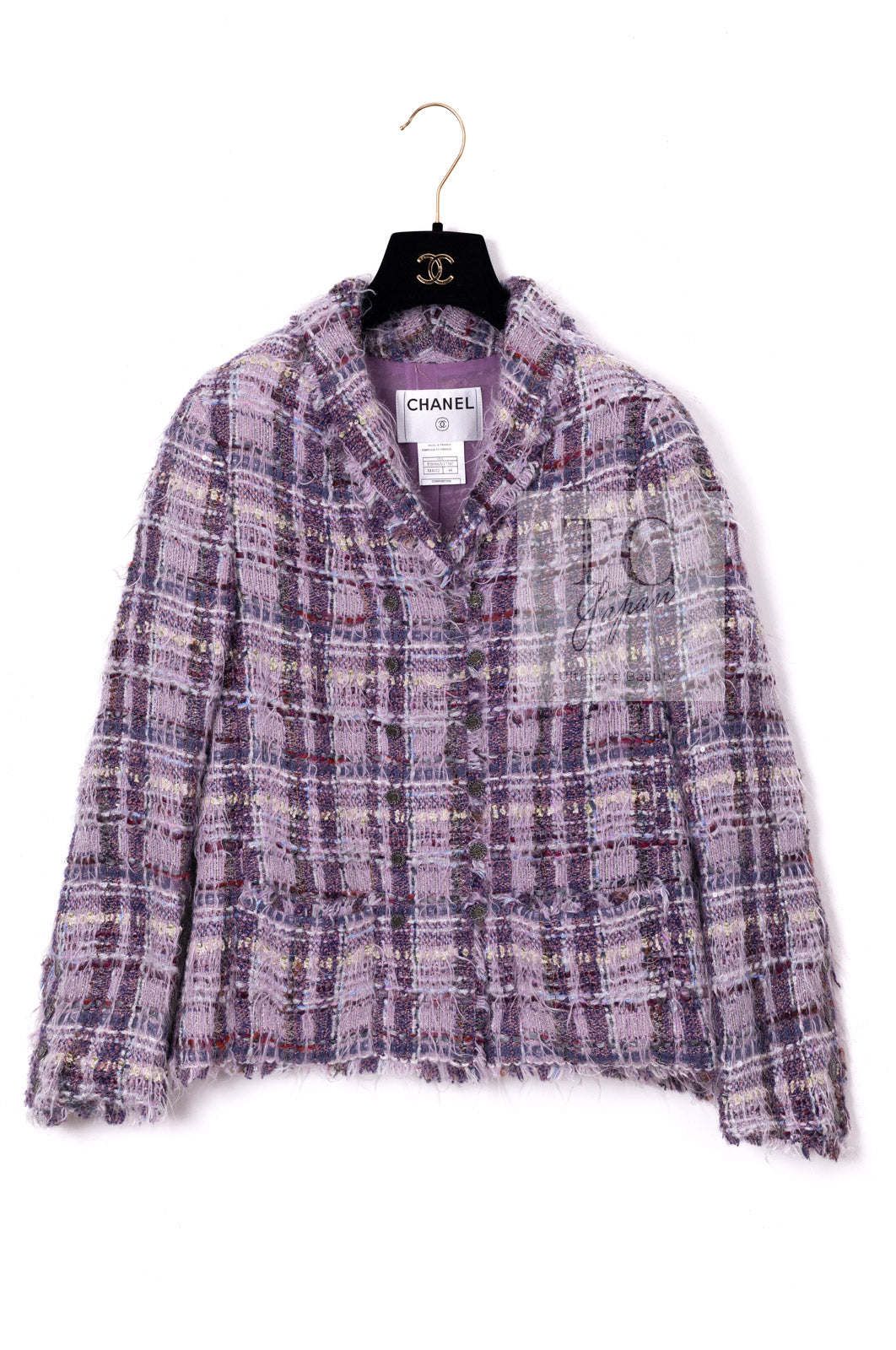CHANEL 05A Purple Lavender Wool Soft Lesage Tweed Jacket Skirt Suit 38 40 42 シャネル パープル ラベンダー ソフト ウール ルサージュ ツイード ジャケット スカート スーツ 即発
