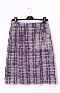 CHANEL 05A Purple Lavender Wool Soft Lesage Tweed Jacket Skirt Suit 38 40 42 シャネル パープル ラベンダー ソフト ウール ルサージュ ツイード ジャケット スカート スーツ 即発