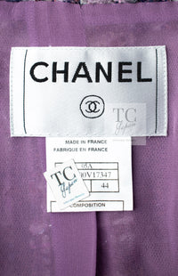 CHANEL 05A Purple Lavender Wool Soft Lesage Tweed Jacket Skirt Suit 38 40 42 シャネル パープル ラベンダー ソフト ウール ルサージュ ツイード ジャケット スカート スーツ 即発