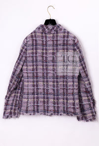 CHANEL 05A Purple Lavender Wool Soft Lesage Tweed Jacket Skirt Suit 38 40 42 シャネル パープル ラベンダー ソフト ウール ルサージュ ツイード ジャケット スカート スーツ 即発
