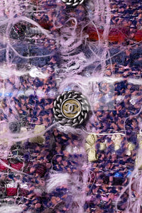 CHANEL 05A Purple Lavender Wool Soft Lesage Tweed Jacket Skirt Suit 38 40 42 シャネル パープル ラベンダー ソフト ウール ルサージュ ツイード ジャケット スカート スーツ 即発