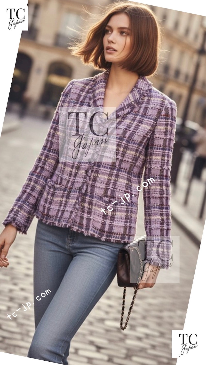 CHANEL 05A Purple Lavender Wool Soft Lesage Tweed Jacket Skirt Suit 38 40 42 シャネル パープル ラベンダー ソフト ウール ルサージュ ツイード ジャケット スカート スーツ 即発