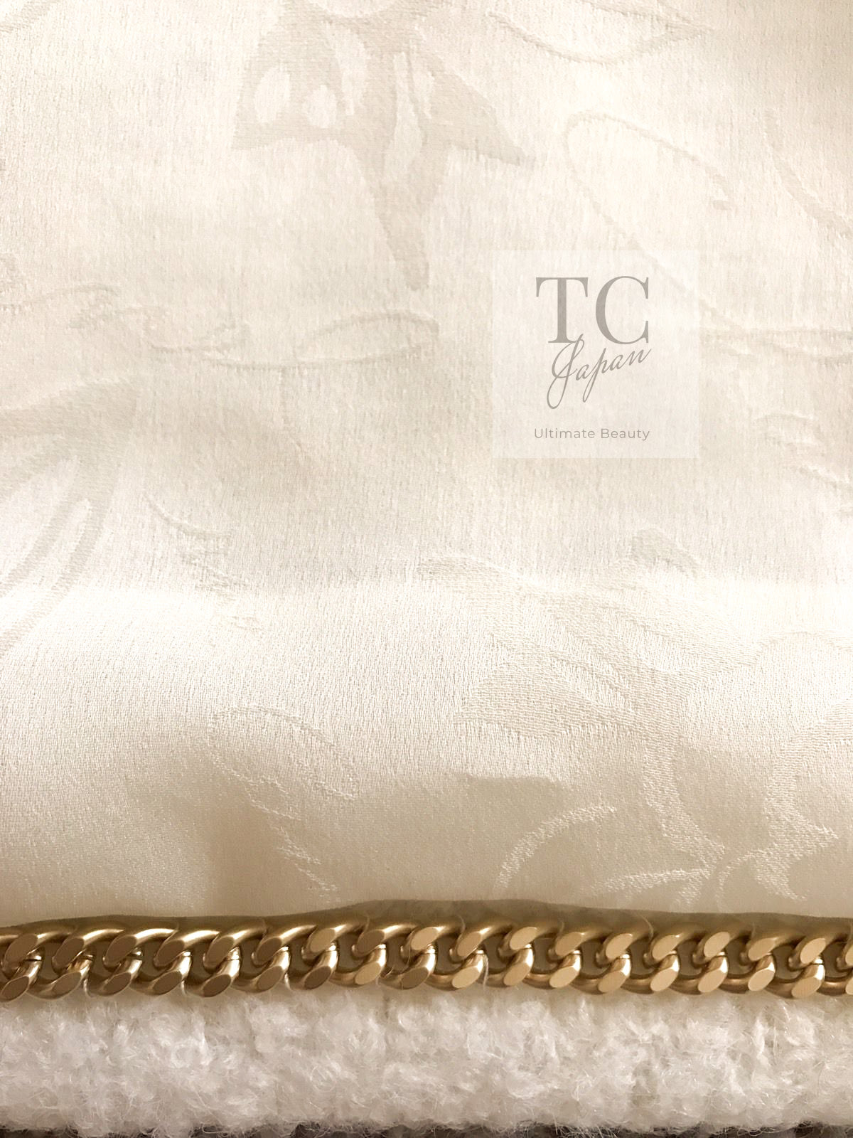 CHANEL 15PF Ivory Wool Mohair Leather Trim Jacket Skirt Suit 34 36 シャネル アイボリー ウール モヘア レザートリム ジャケット スカート スーツ 即発 - TC JAPAN