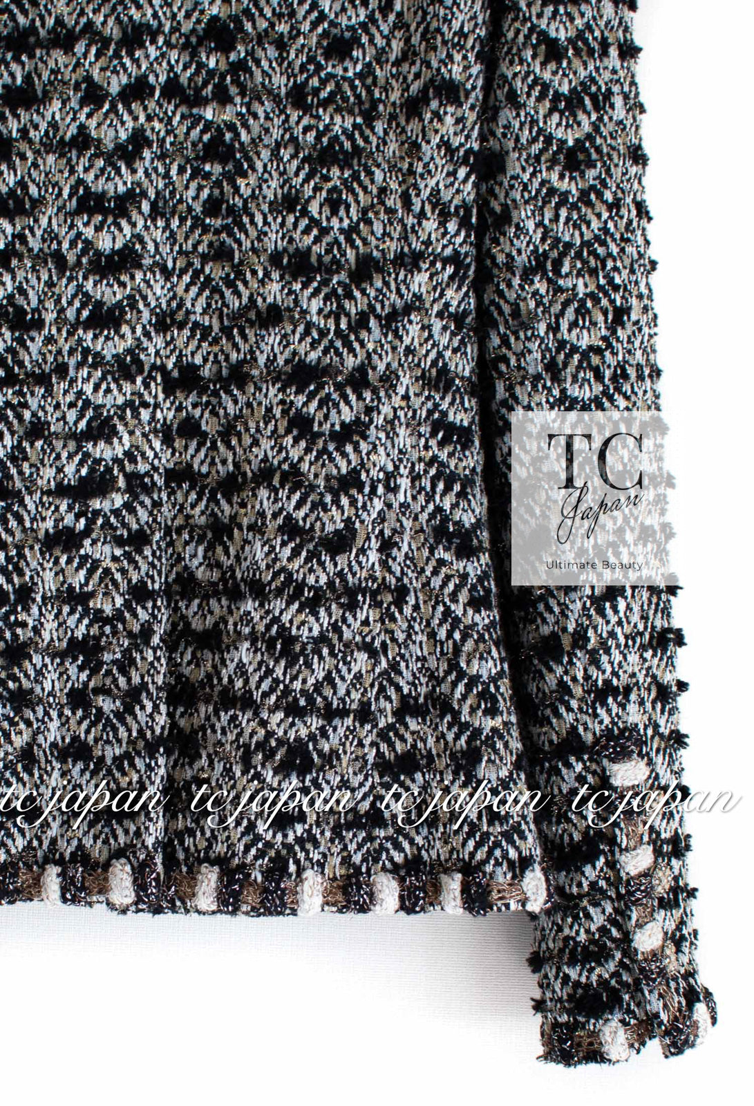 CHANEL 12PF Brown Black Metallic Tweed Jacket Skirt Suit 36 シャネル ブラウン ブラック メタリック ツイード ジャケット スカート スーツ 即発 - TC JAPAN