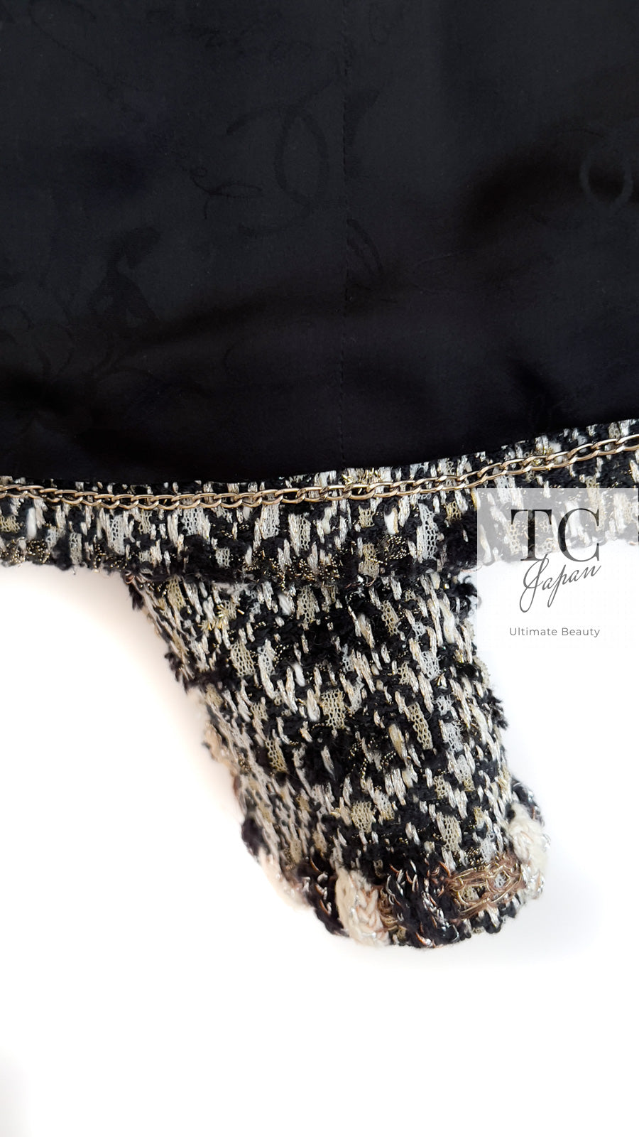 CHANEL 12PF Brown Black Metallic Tweed Jacket Skirt Suit 36 シャネル ブラウン ブラック メタリック ツイード ジャケット スカート スーツ 即発 - TC JAPAN