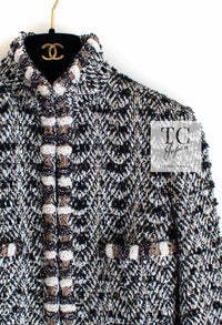 CHANEL 12PF Brown Black Metallic Tweed Jacket Skirt Suit 36 シャネル ブラウン ブラック メタリック ツイード ジャケット スカート スーツ 即発 - TC JAPAN