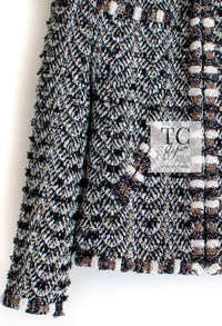 CHANEL 12PF Brown Black Metallic Tweed Jacket Skirt Suit 36 シャネル ブラウン ブラック メタリック ツイード ジャケット スカート スーツ 即発 - TC JAPAN