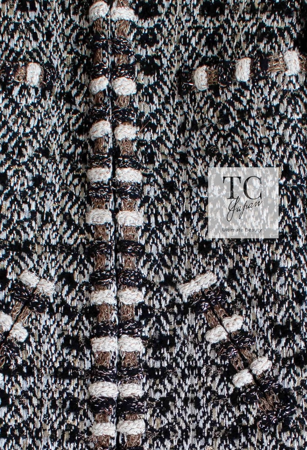 CHANEL 12PF Brown Black Metallic Tweed Jacket Skirt Suit 36 シャネル ブラウン ブラック メタリック ツイード ジャケット スカート スーツ 即発 - TC JAPAN