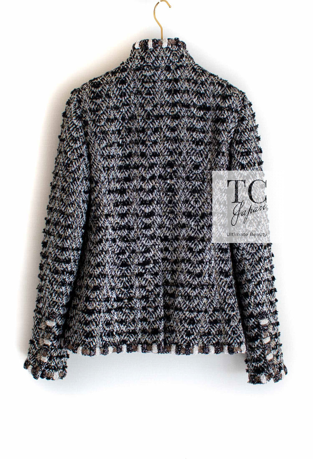 CHANEL 12PF Brown Black Metallic Tweed Jacket Skirt Suit 36 シャネル ブラウン ブラック メタリック ツイード ジャケット スカート スーツ 即発 - TC JAPAN