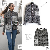 CHANEL 12PF Brown Black Metallic Tweed Jacket Skirt Suit 36 シャネル ブラウン ブラック メタリック ツイード ジャケット スカート スーツ 即発