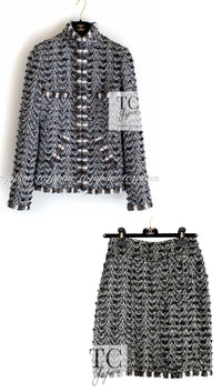 CHANEL 12PF Brown Black Metallic Tweed Jacket Skirt Suit 36 シャネル ブラウン ブラック メタリック ツイード ジャケット スカート スーツ 即発